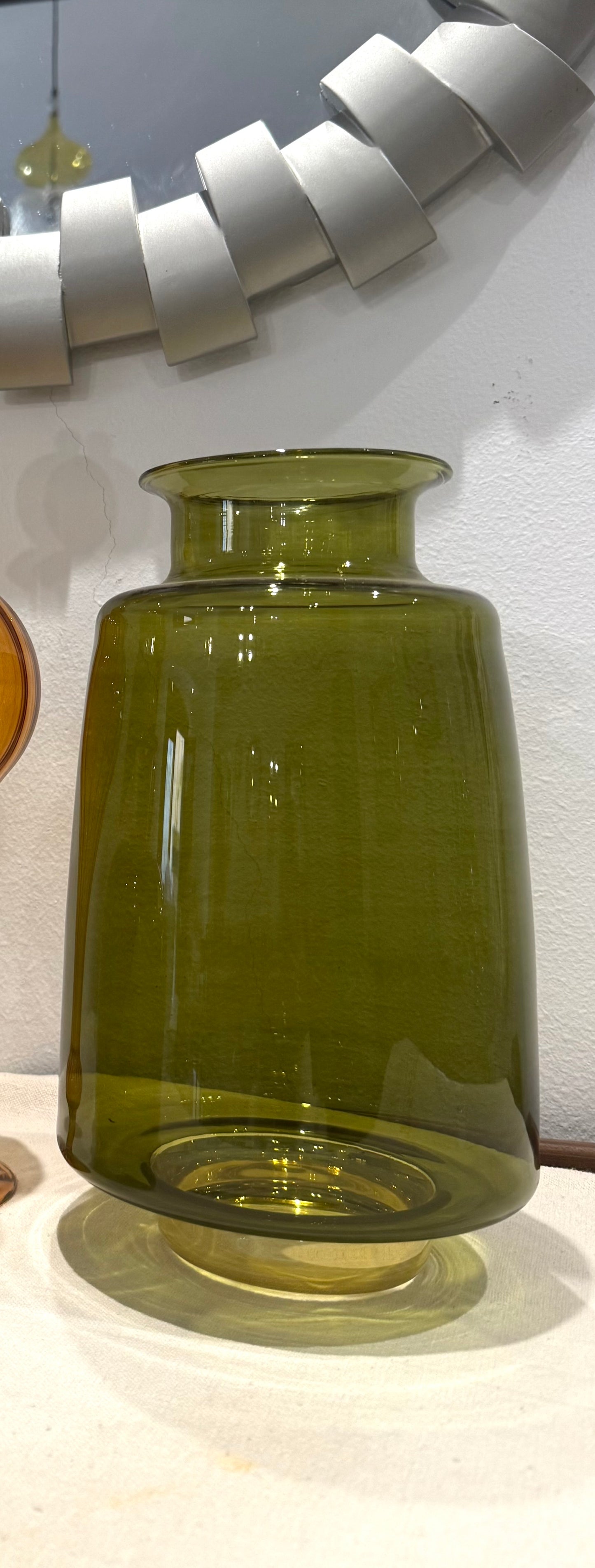 Olive x gold vase