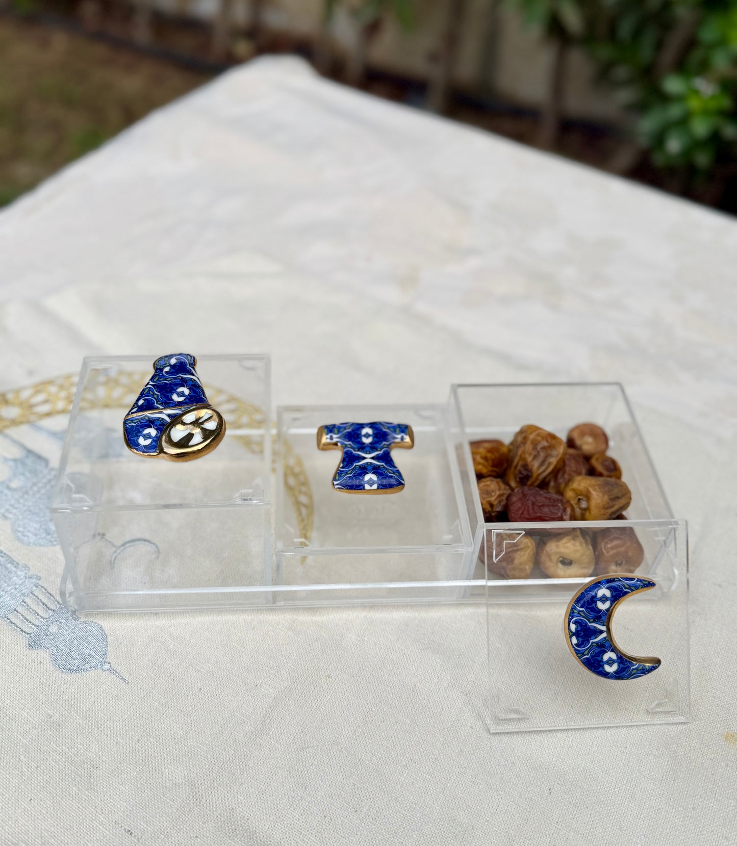 Bleu blanc knob box