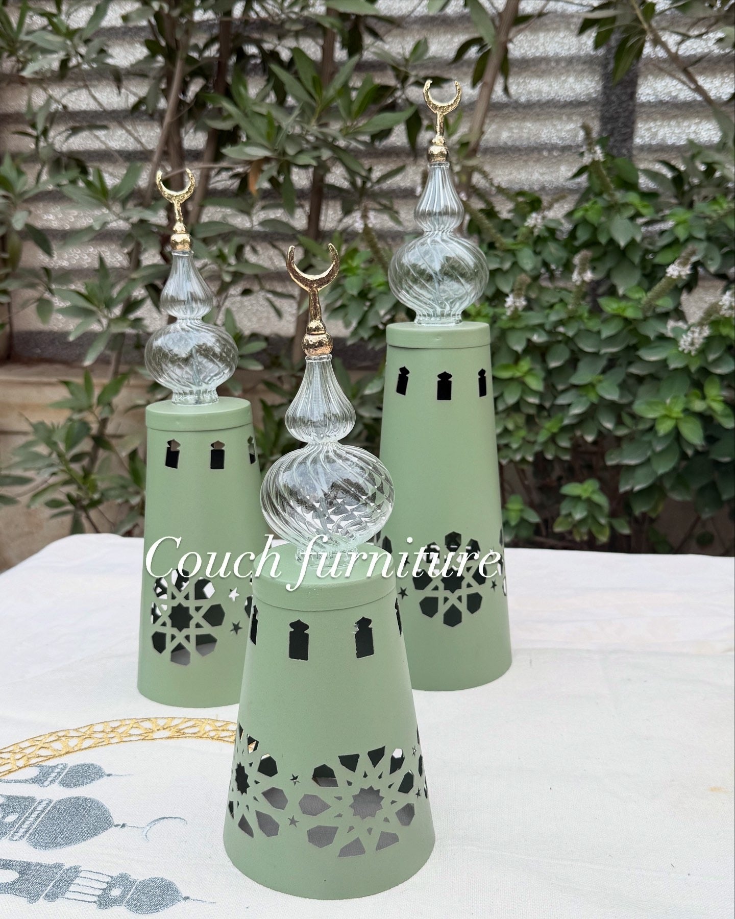 Pyrex X metal lanterns