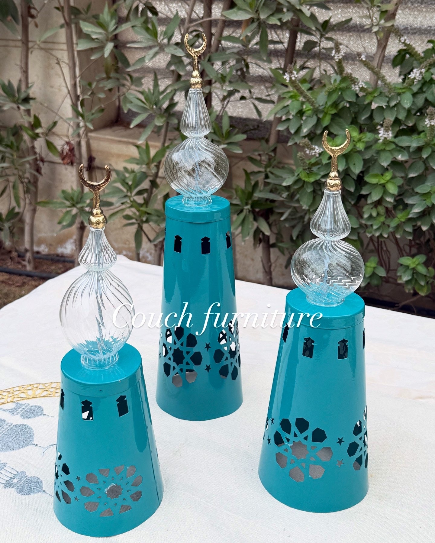 Pyrex X metal lanterns