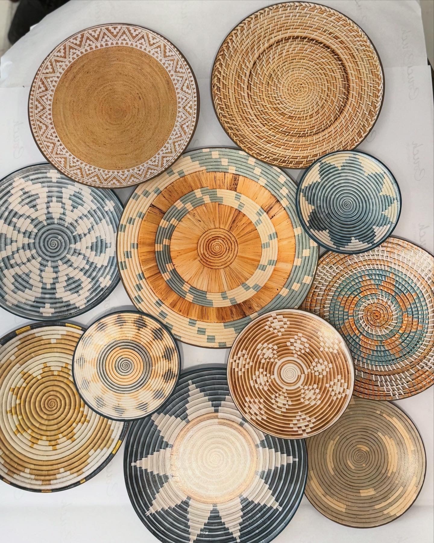 Boho basket wall plates