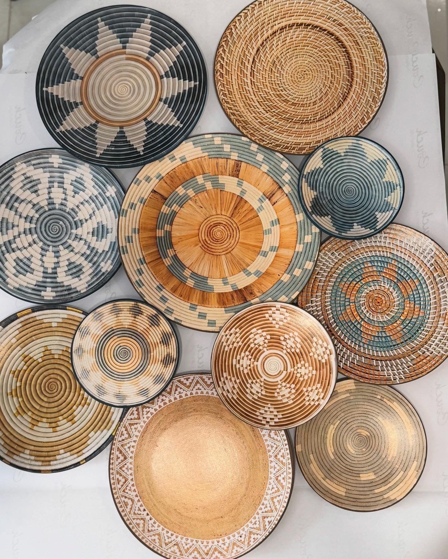 Boho basket wall plates