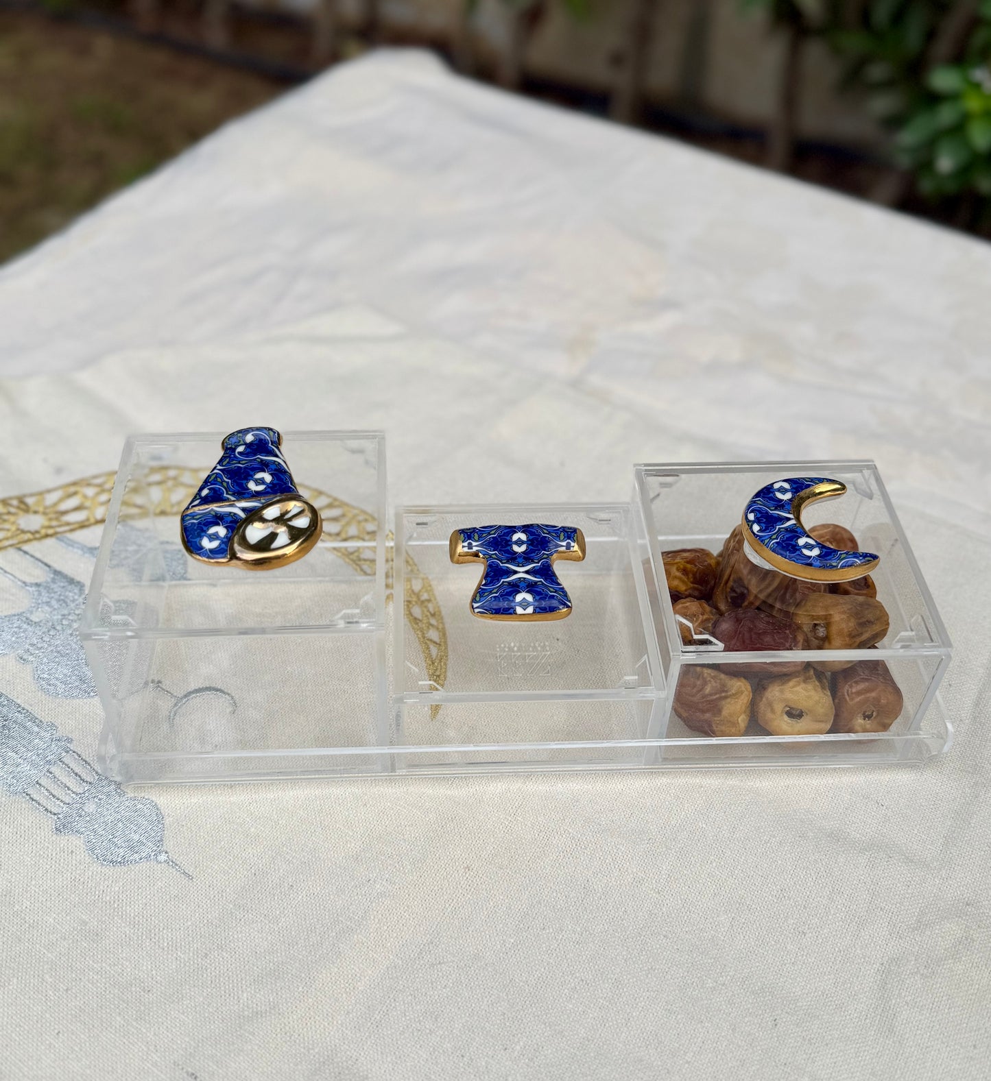 Bleu blanc knob box