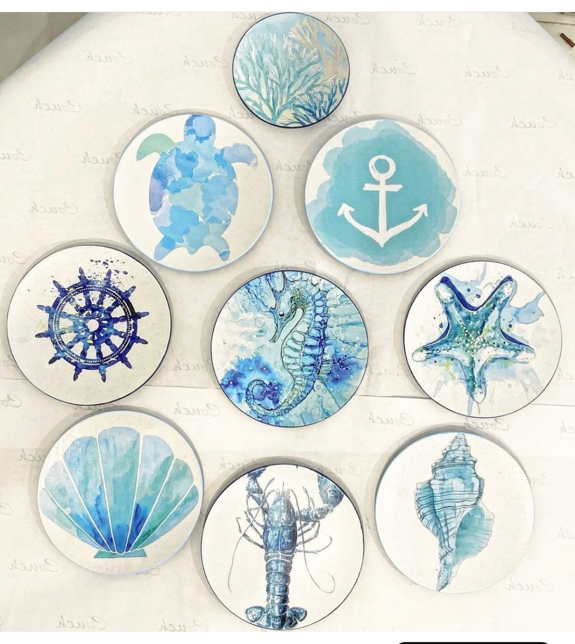 Aqua wall decorative plates