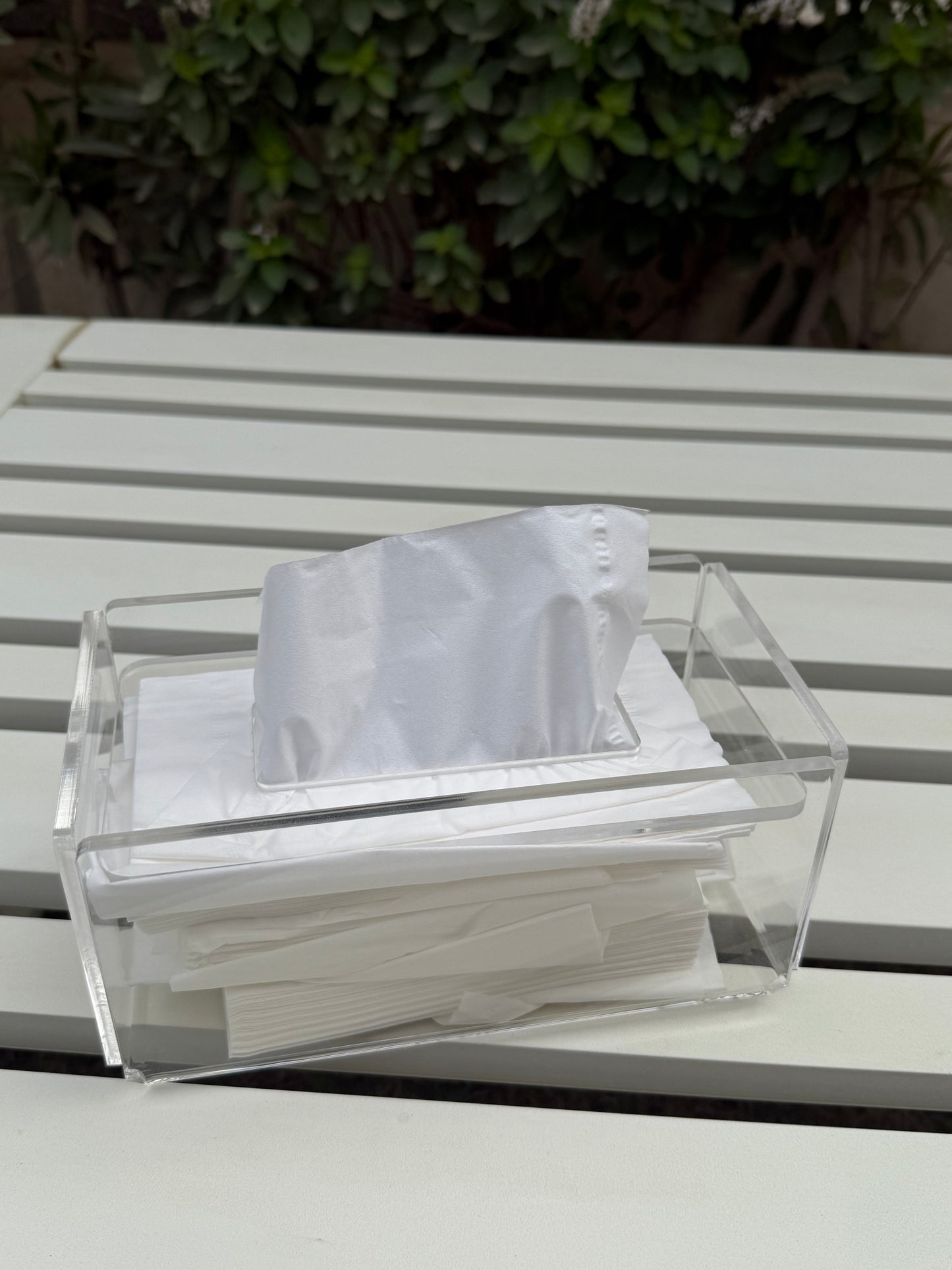 Transparent tissue box