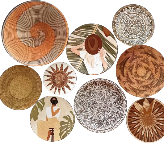 Boho wall decorative plates