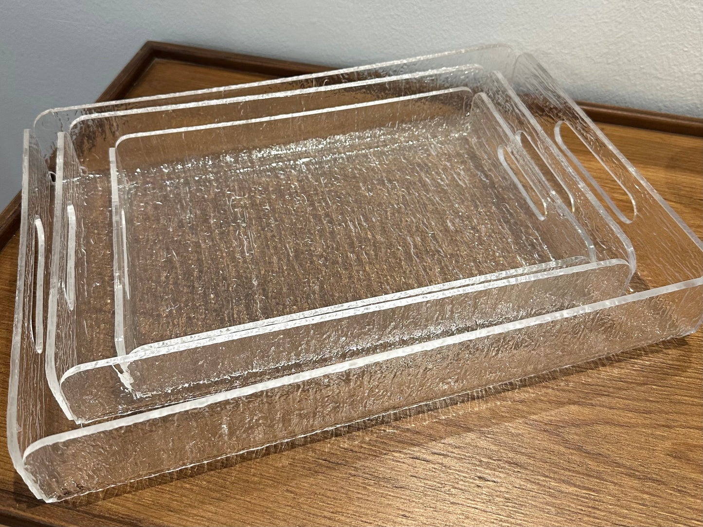 Frosted serving trays