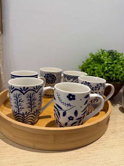 Bleu blanc mugs