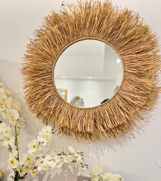 Raffia double mirror