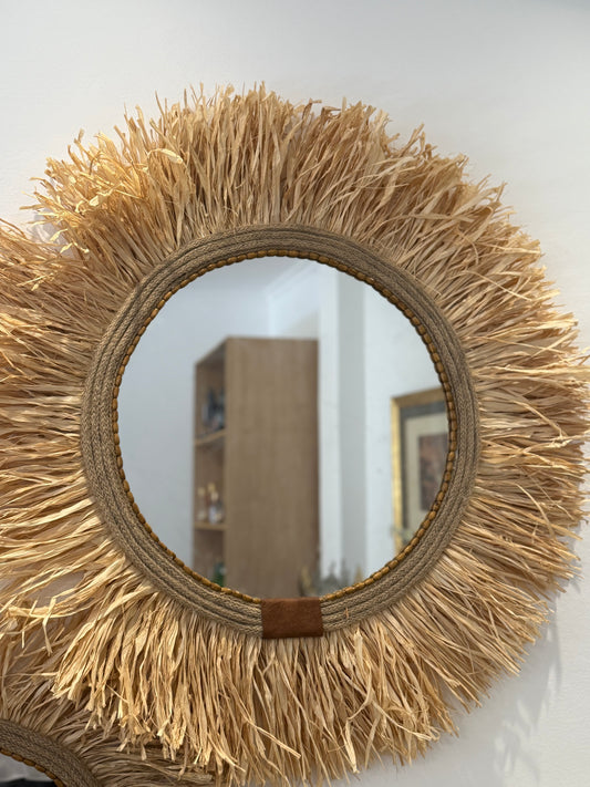 Raffia mirrors