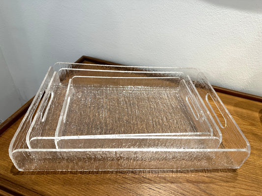 Frosted serving trays