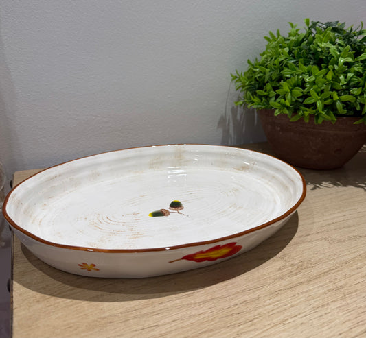 Oval pottery plate