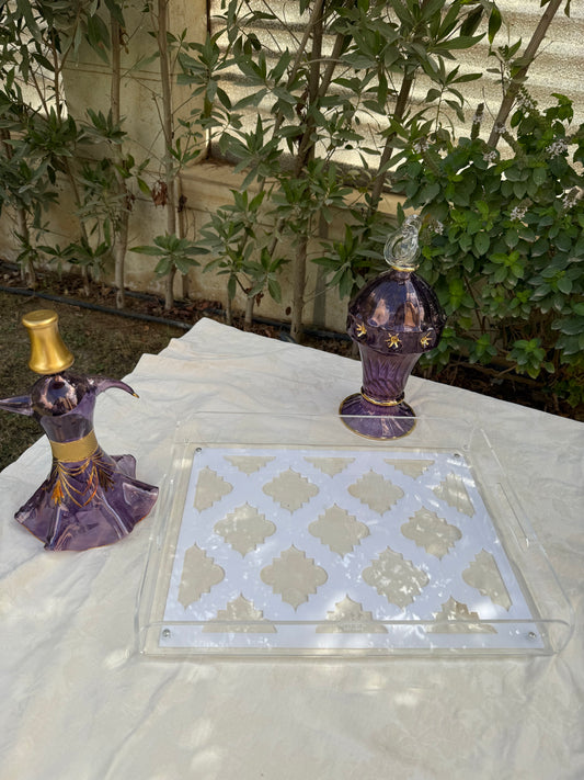 Moroccan print tray