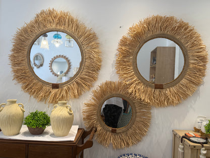 Raffia mirrors