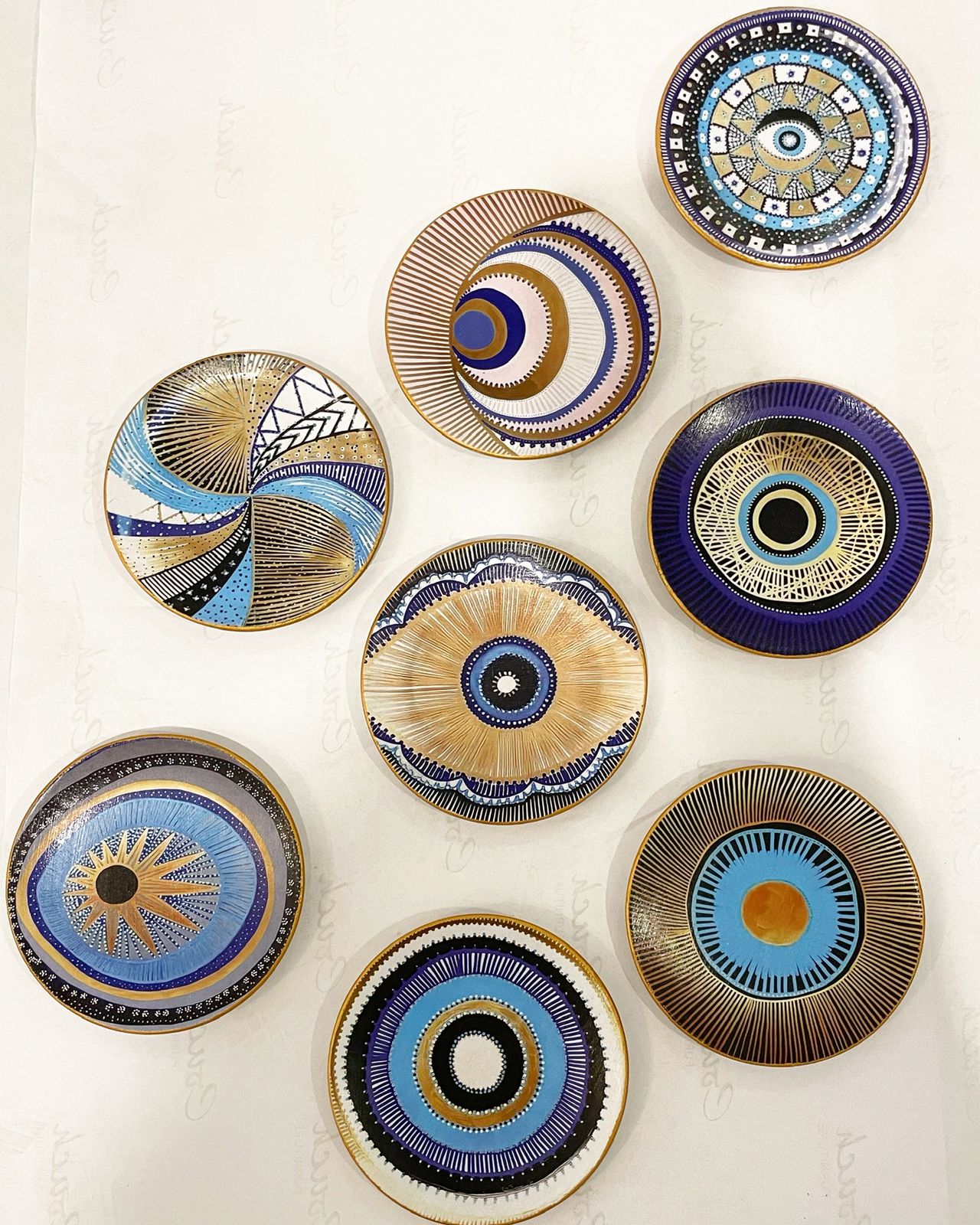 Evil eye decorative plates