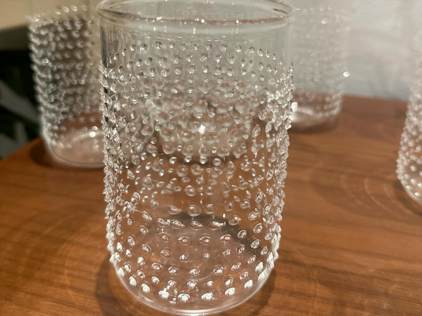 Drops drinking glass