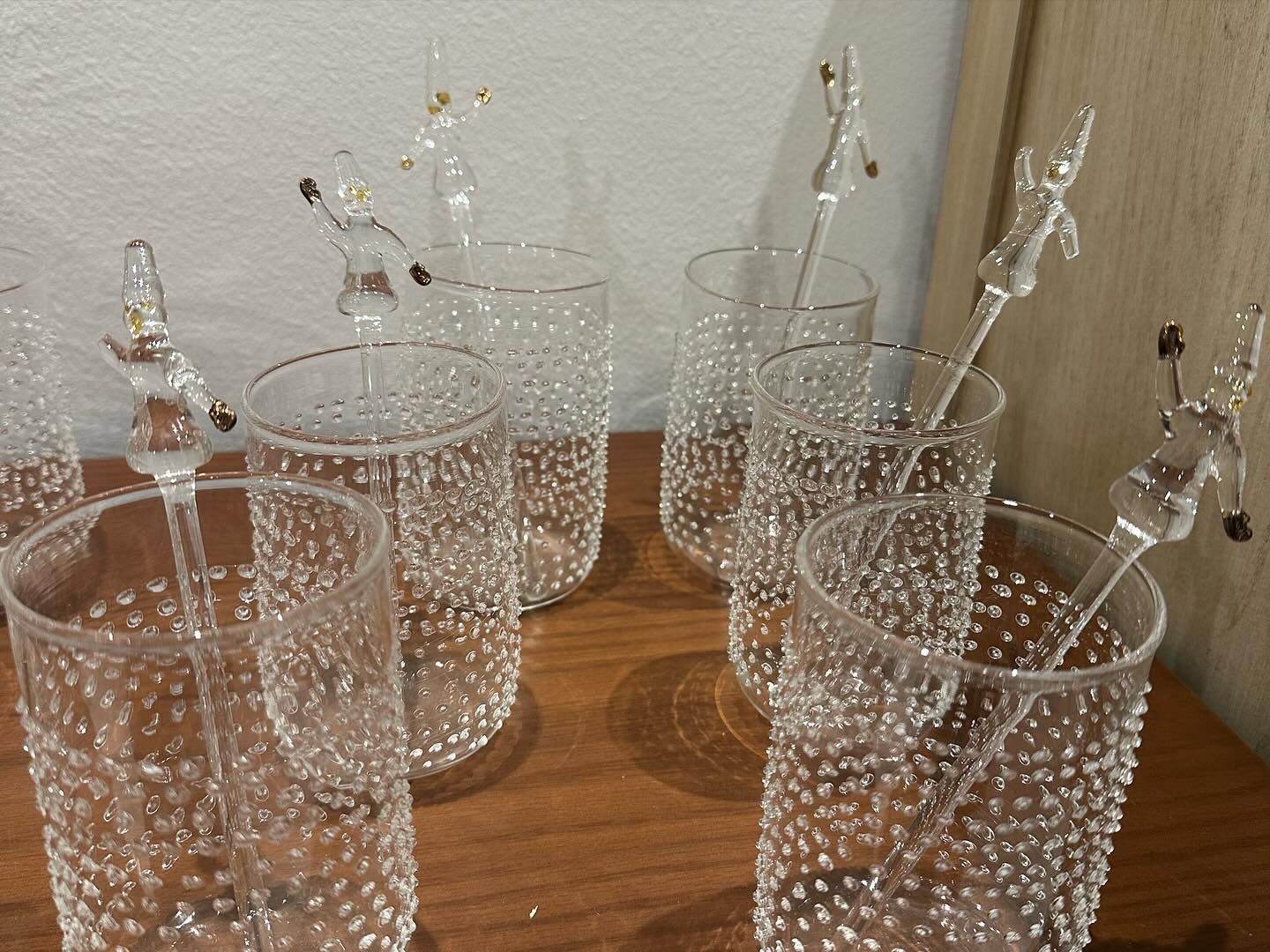 Drops drinking glass