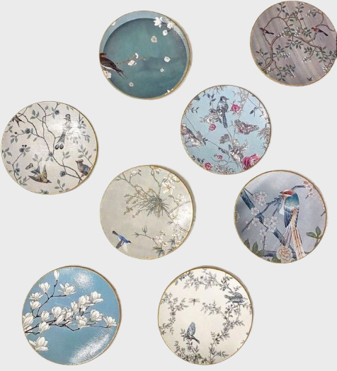 Pastel chinois wall decorative plates