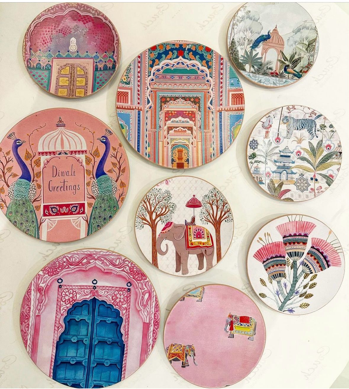 Delhi pink decorative plates